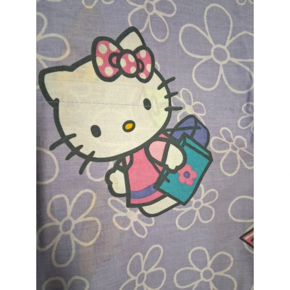 Y2K  2003 Hello Kitty Curtain Valances‎ Purple Flower Set of 2 Shopping Kawaii